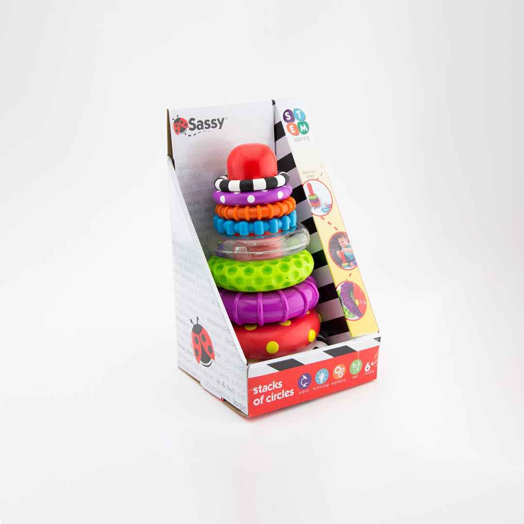 Sassy Stacks of Circles - Educational Baby Stacking Toy (6M+) - Toyspry