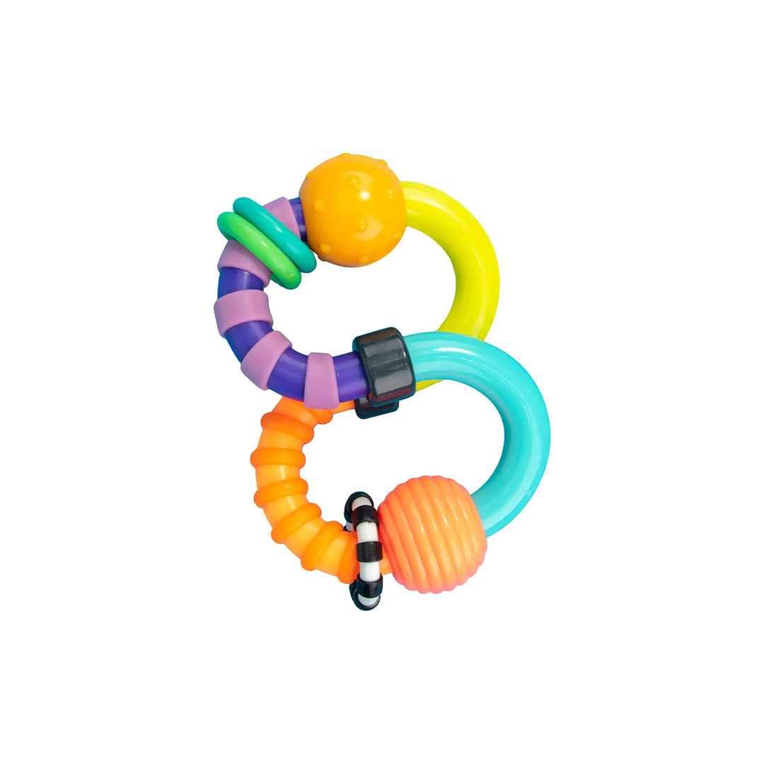 Sassy Twist-A-Roo Rattle & Teether - Sensory Baby Toy (3M+)