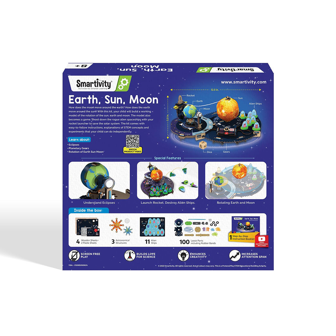 The Smartivity Earth-Sun-Moon kit in its box
