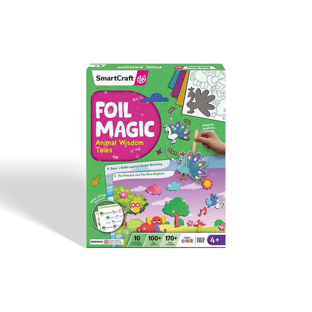 Smartivity Foil Magic Animal Wisdom Tales  - Mess-Free Craft Kit (4Y+) - Toyspry