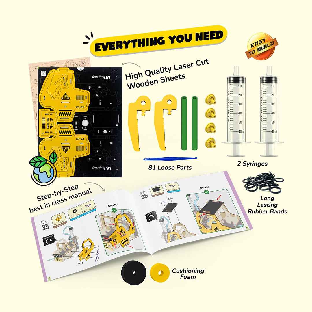 Smartivity Hydraulic Forklift Kit - Water-Powered STEM Toy (6Y+) - Toyspry