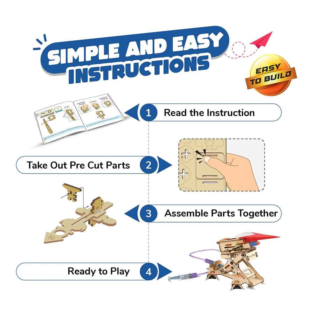 Smartivity Hydraulic Plane Launcher - DIY STEM Toy (6Y+) - Toyspry