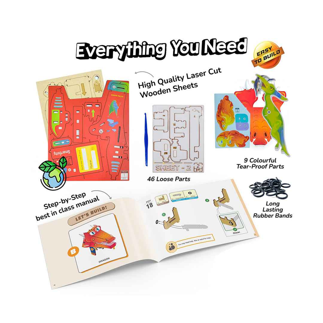 Smartivity Mech Beasts - DIY Dragon & Dinosaur STEM Toy (6-14Y) - Toyspry