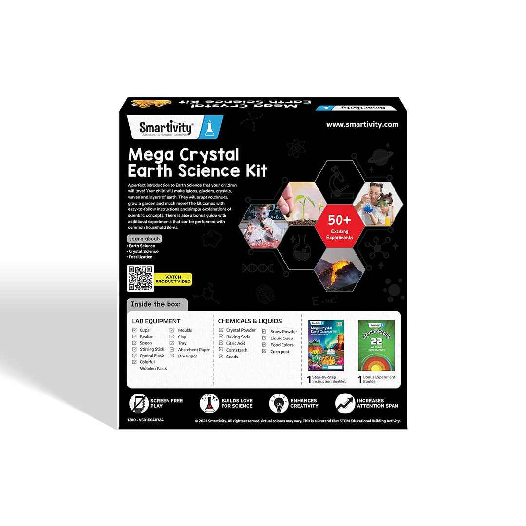 Smartivity Mega Crystal Earth Kit - 20-in-1 Science STEM Toy (8-14Y) - Toyspry