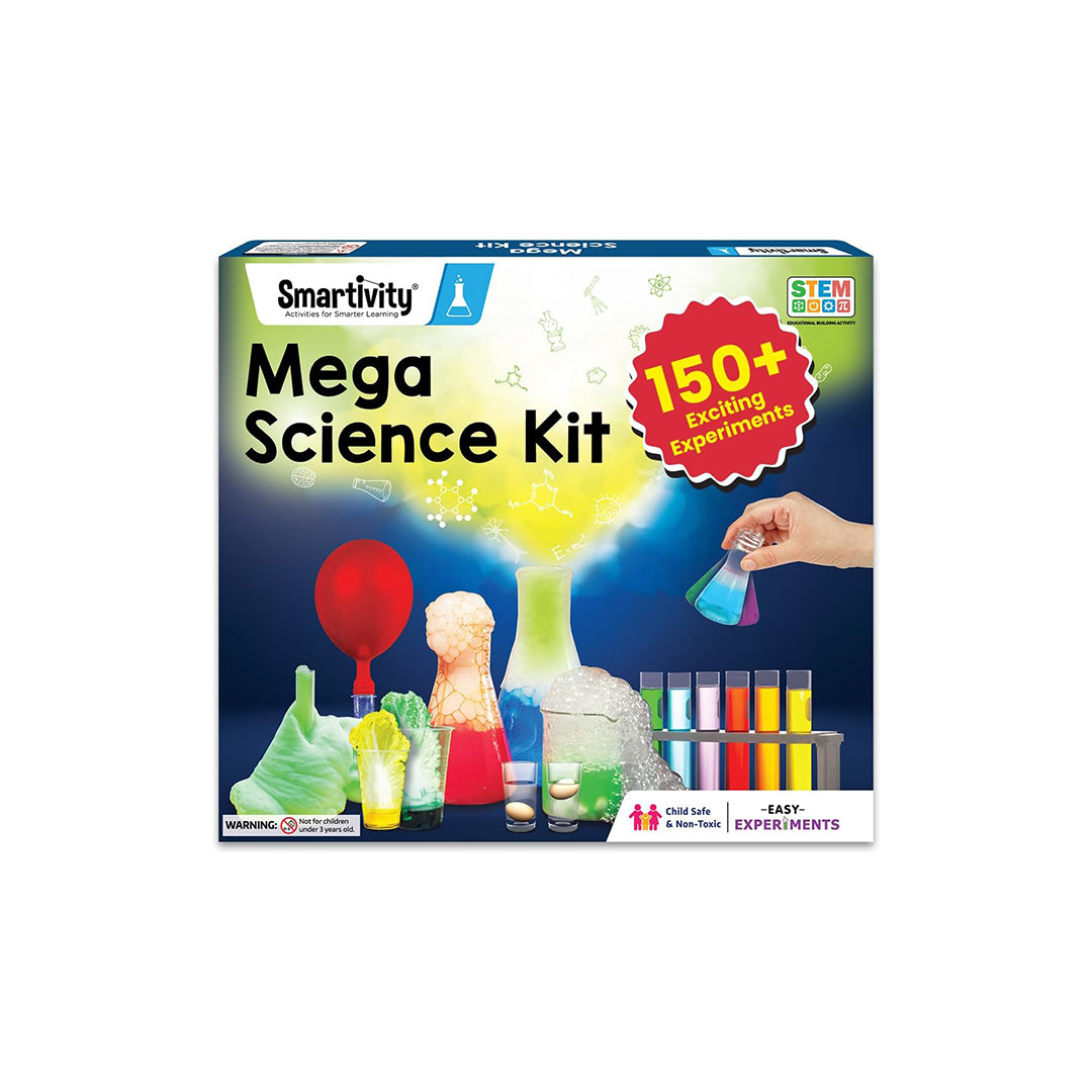 The Smartivity Mega Science Kit box with all the labs shown on the cover
