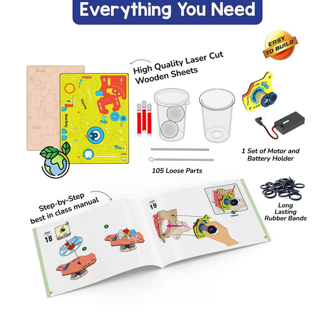 Smartivity Motor Gadgets - 10-in-1 DIY STEM Kit (6Y+) - Toyspry
