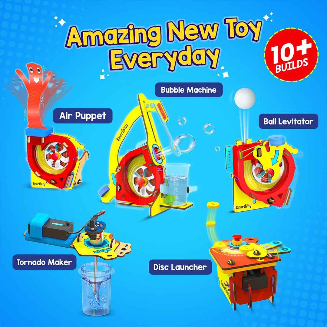 Smartivity Motor Gadgets - 10-in-1 DIY STEM Kit (6Y+) - Toyspry
