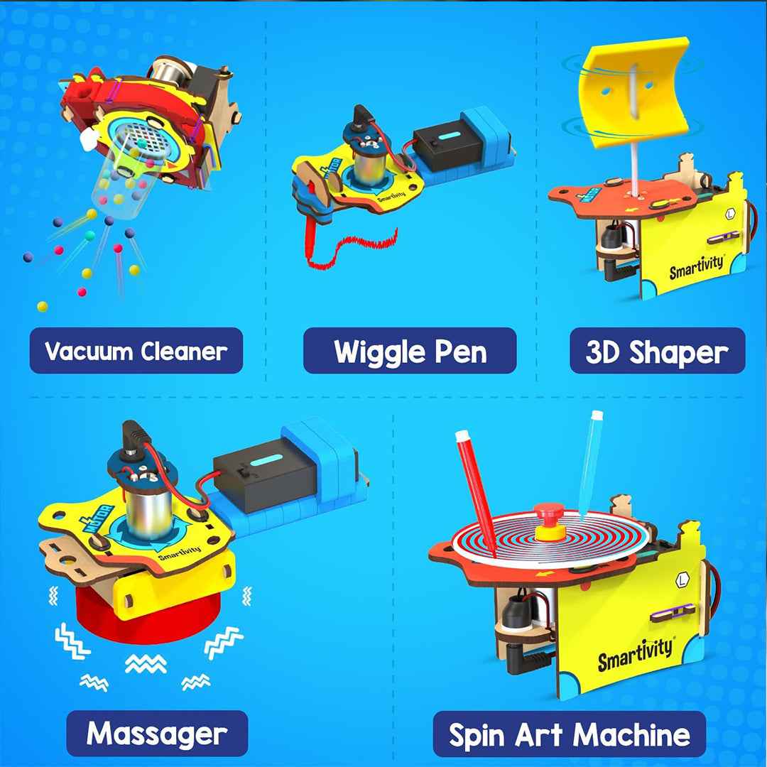 Smartivity Motor Gadgets - 10-in-1 DIY STEM Kit (6Y+) - Toyspry