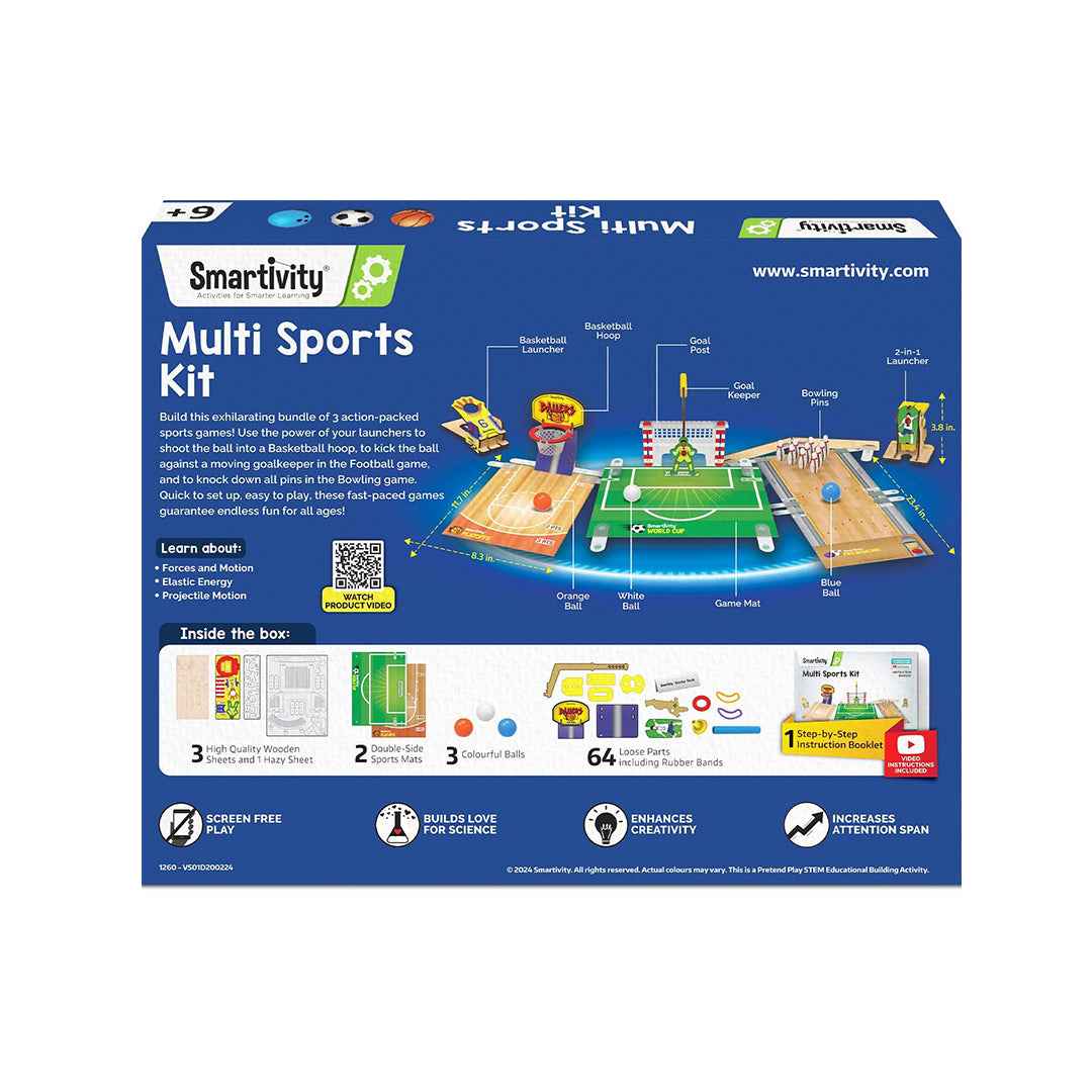 Smartivity 3-in-1 Basketball, Soccer, Bowling - Indoor Sports Game (6-12Y) - Toyspry