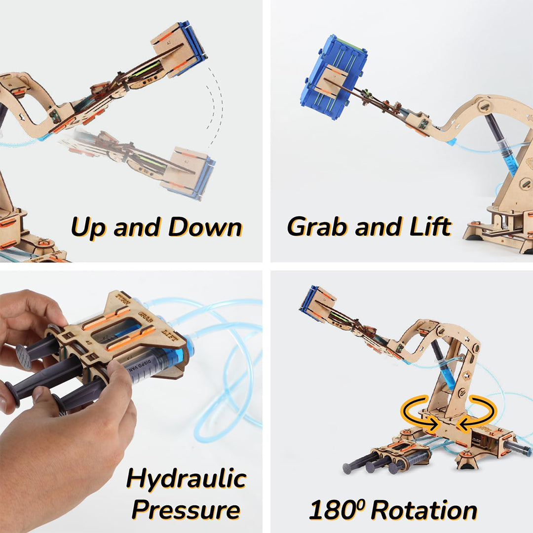 Smartivity Pump It Move It Hydraulic Crane | DIY STEM Kit