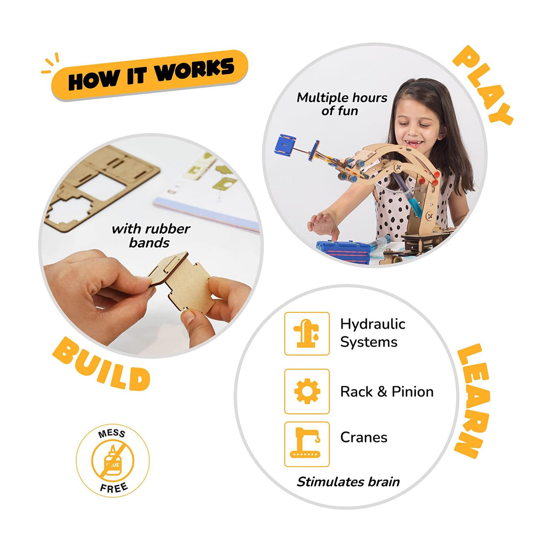 Smartivity Pump It Move It Hydraulic Crane | DIY STEM Kit
