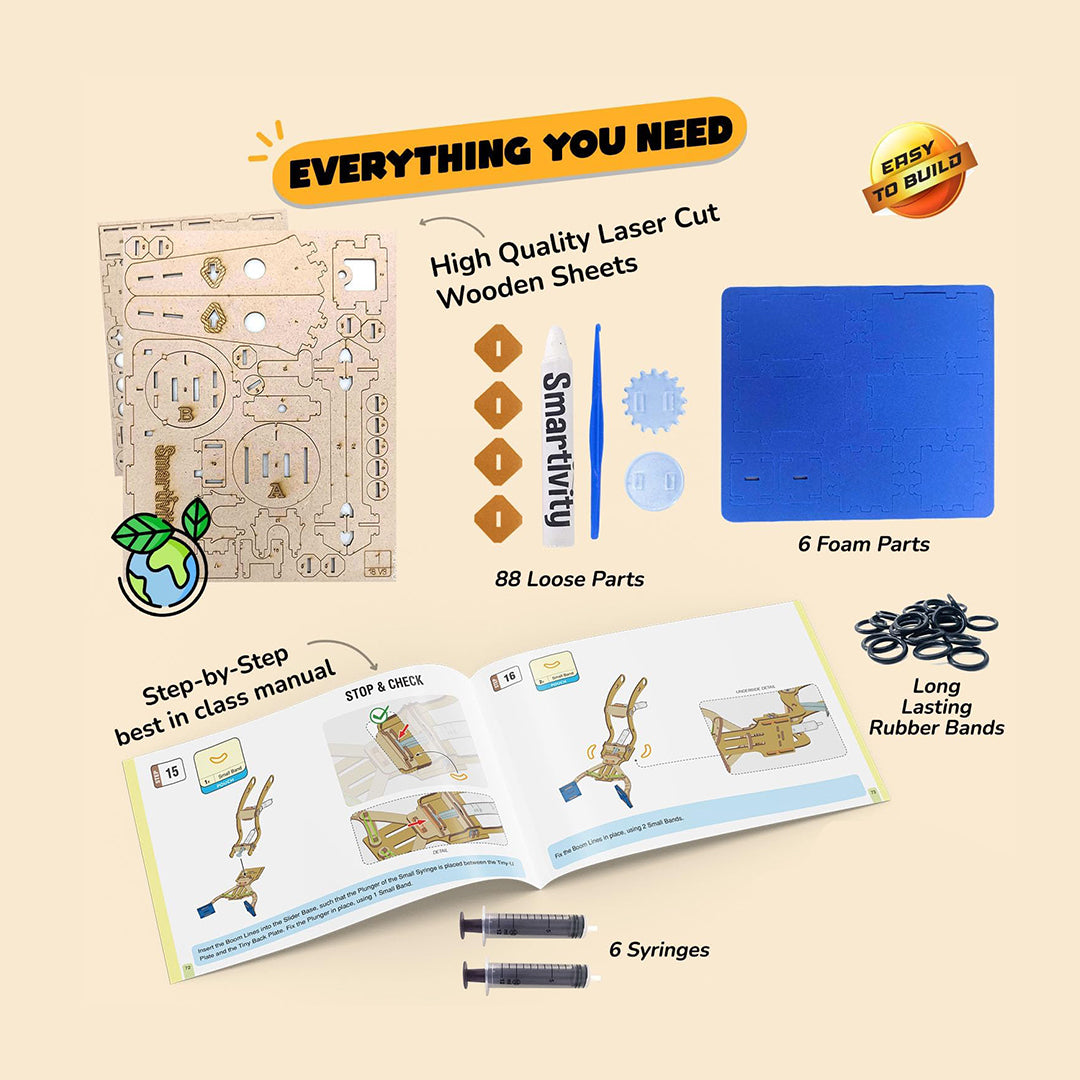 Smartivity Pump It Move It Hydraulic Crane | DIY STEM Kit