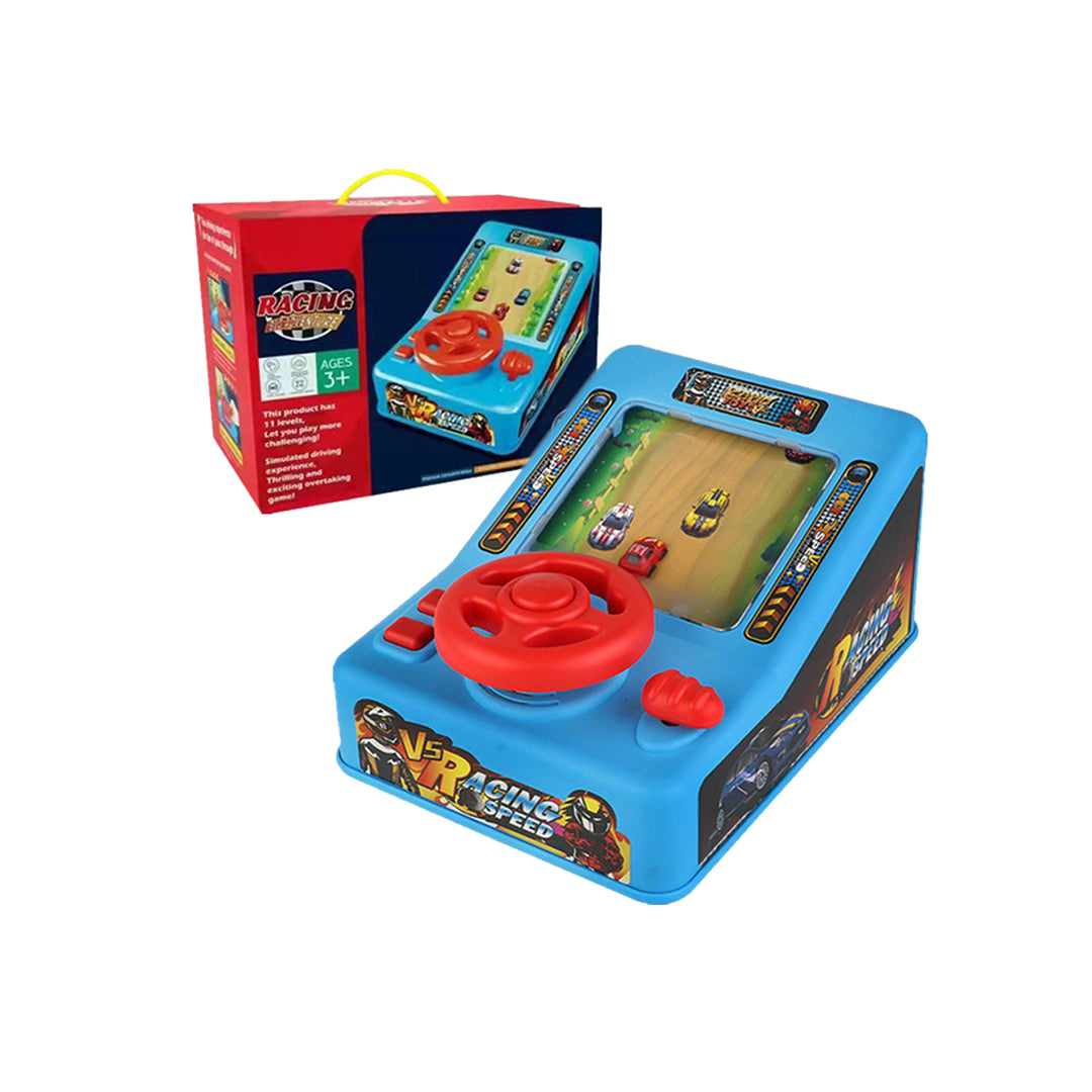 Kids improving hand-eye coordination with the educational racing game