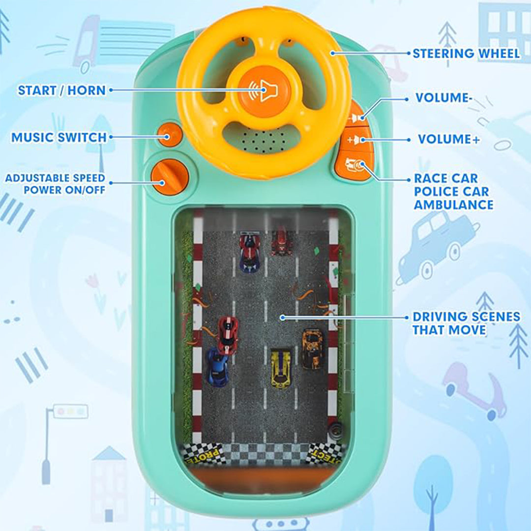 Steering Wheel Toy for Kids - Interactive Driving Game with Lights and Sounds