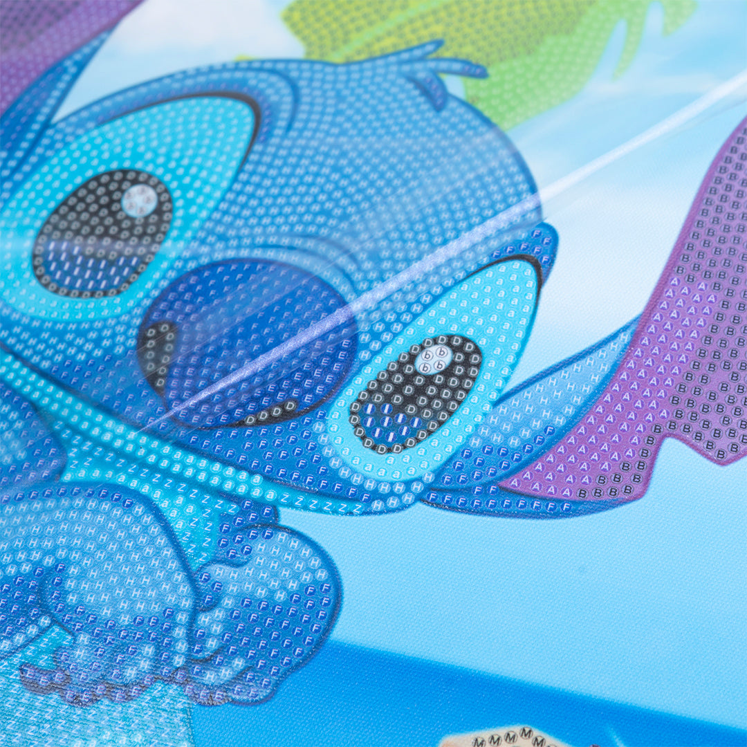 Close-up of the finished Stitch Crystal Art Scroll