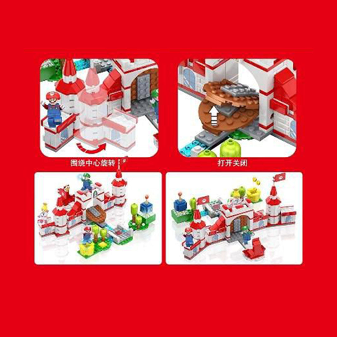 359-Piece Princess Peach's Castle Building Blocks with LED Lights - Toyspry