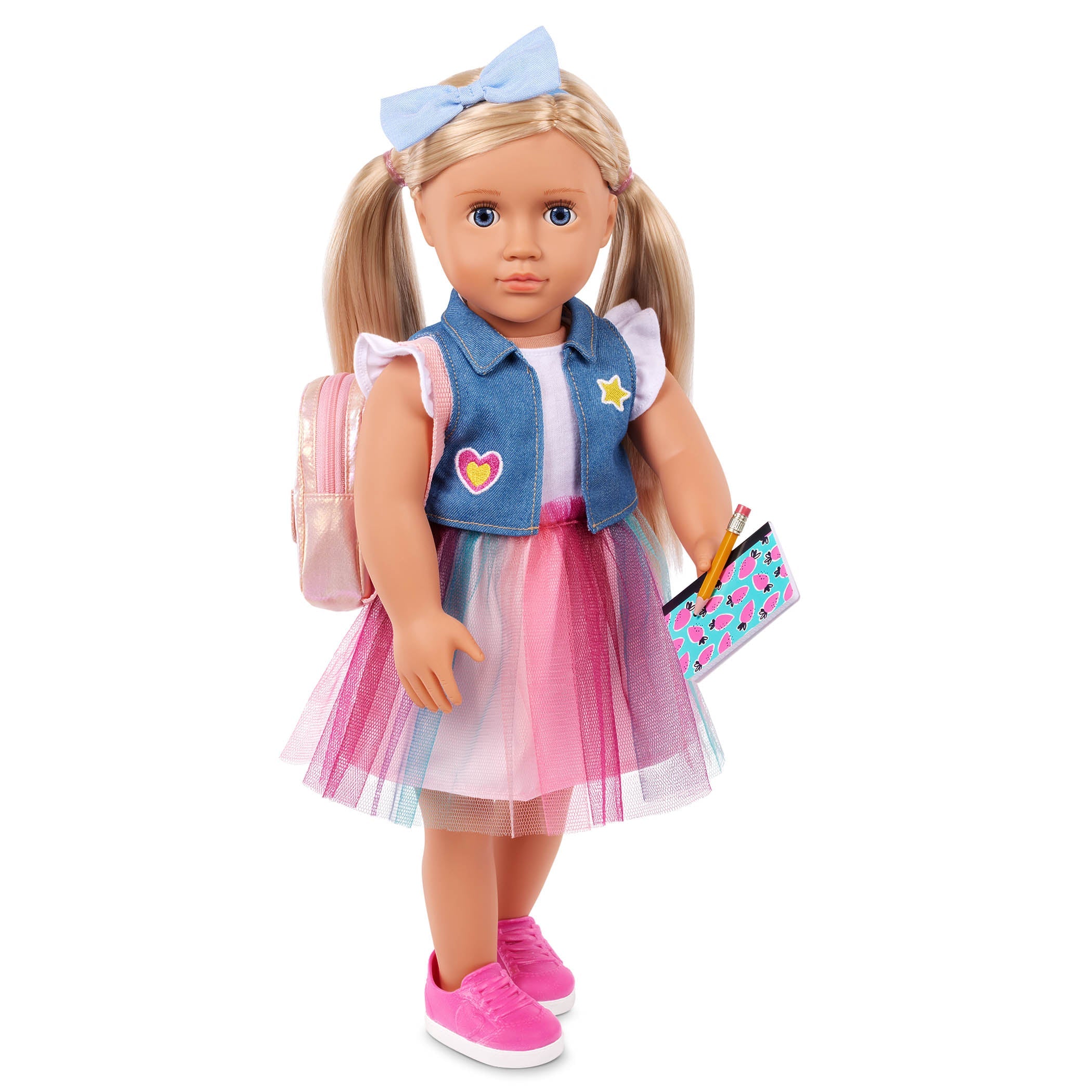 Our Generation Tabby - 18-inch Deluxe Posable Doll with Book - Toyspry