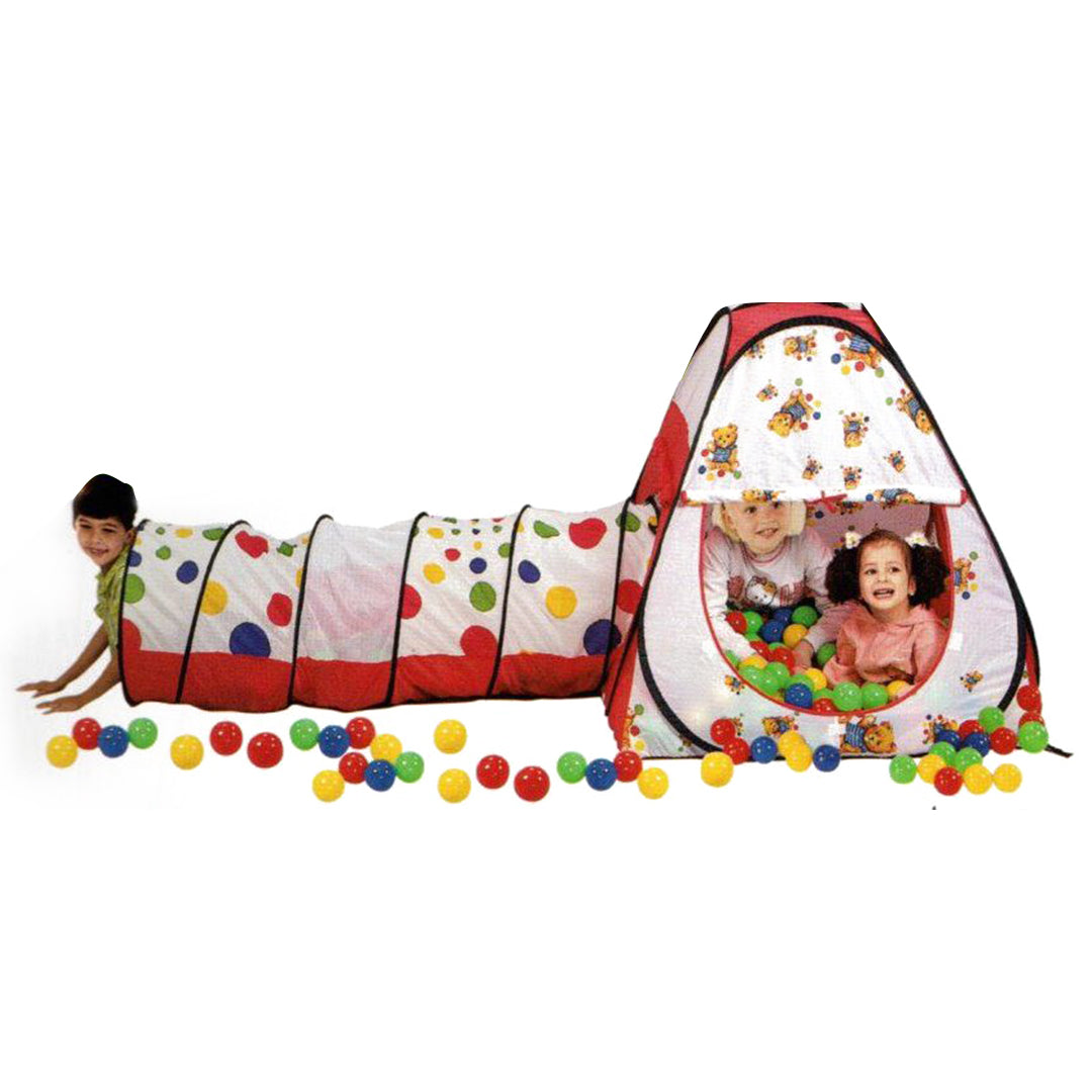 MAGIC PLAY BALL Kids Play Tent with Tunnel and 100 Balls -  Indoor & Outdoor Play House for Kids