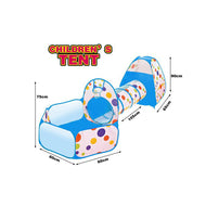 3-in-1 Kids Play Tent with Tunnel and Ball Pit -  Indoor and Outdoor Tent House For Kids