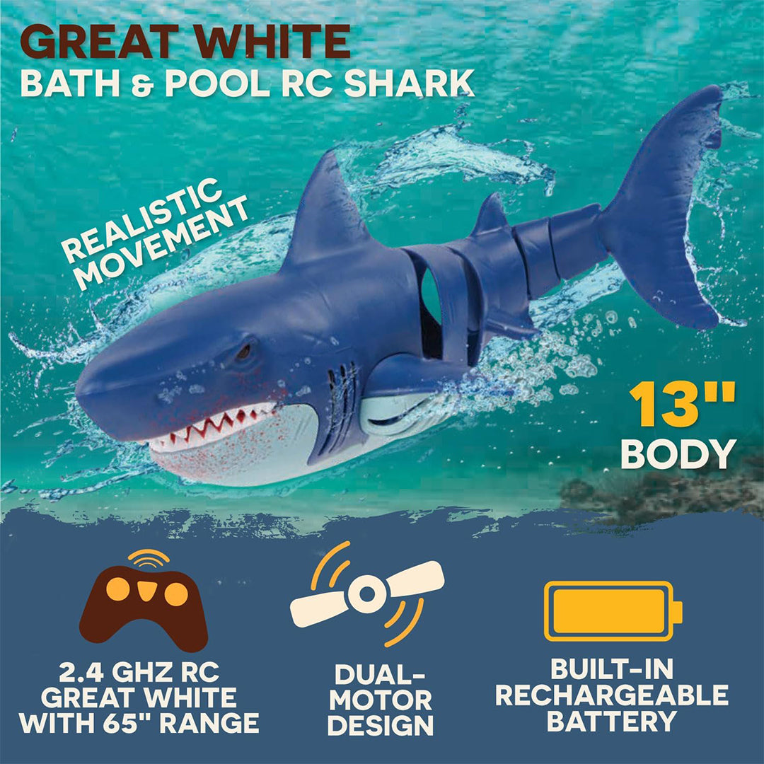 Waterproof remote control shark toy for bath and pool time