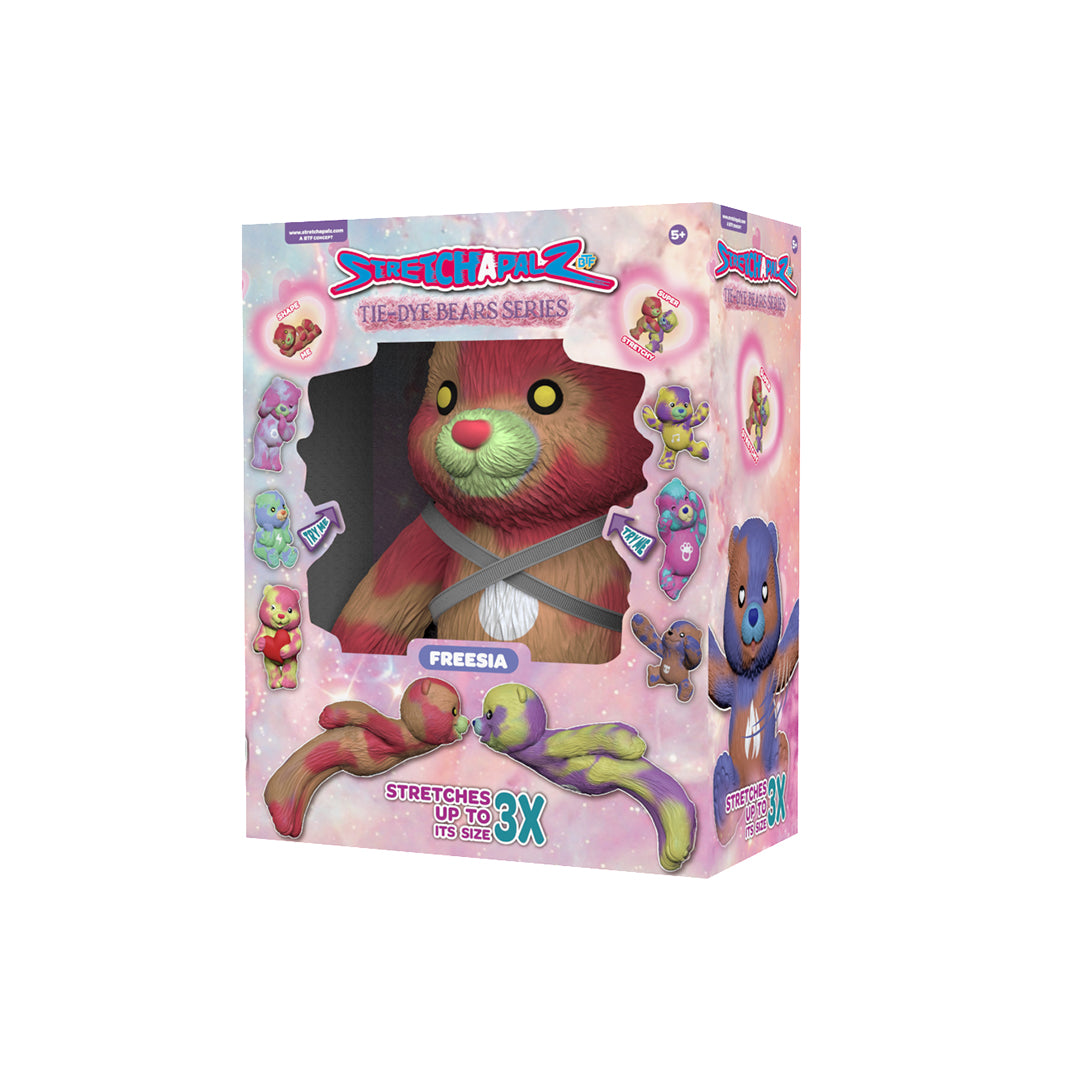 Stretchapalz Tie Dye Bear - Soft and Stretchy Plush Toy