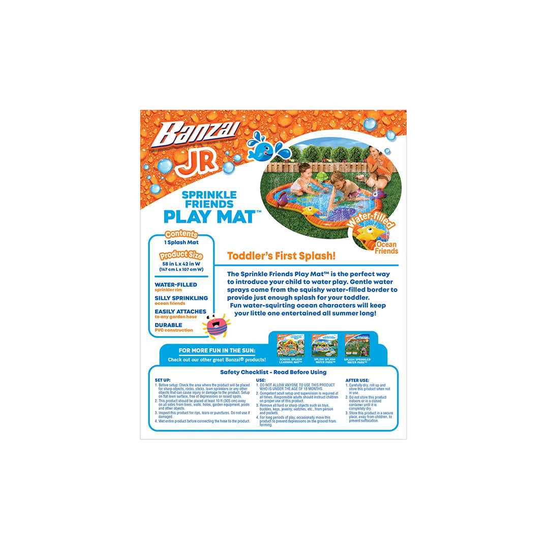 Banzai Sprinkle Friends Play Mat | Toddler Water Toy Dubai - Toyspry