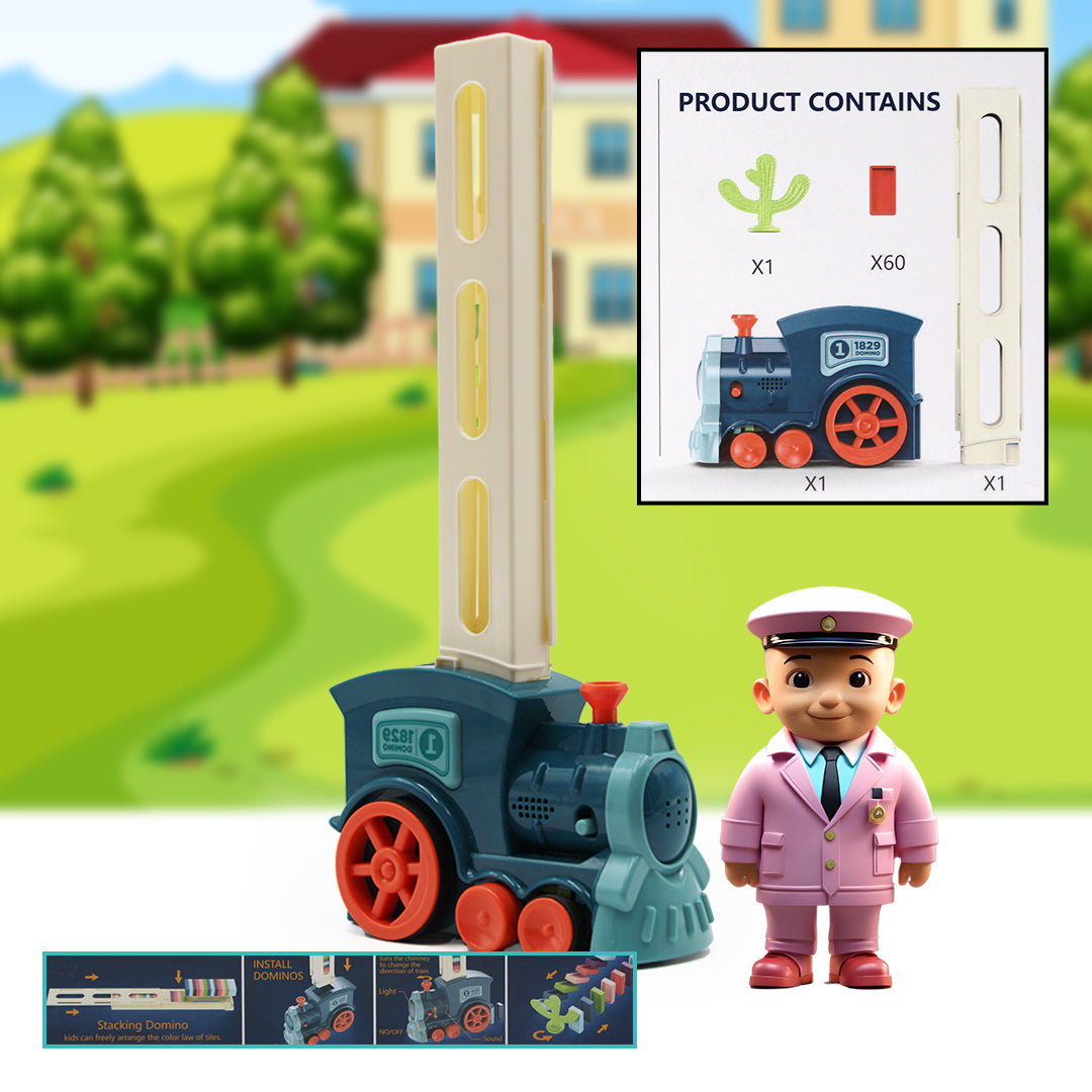 Blocks Building Stacking Train Playset -  Toy Train Set for Kids