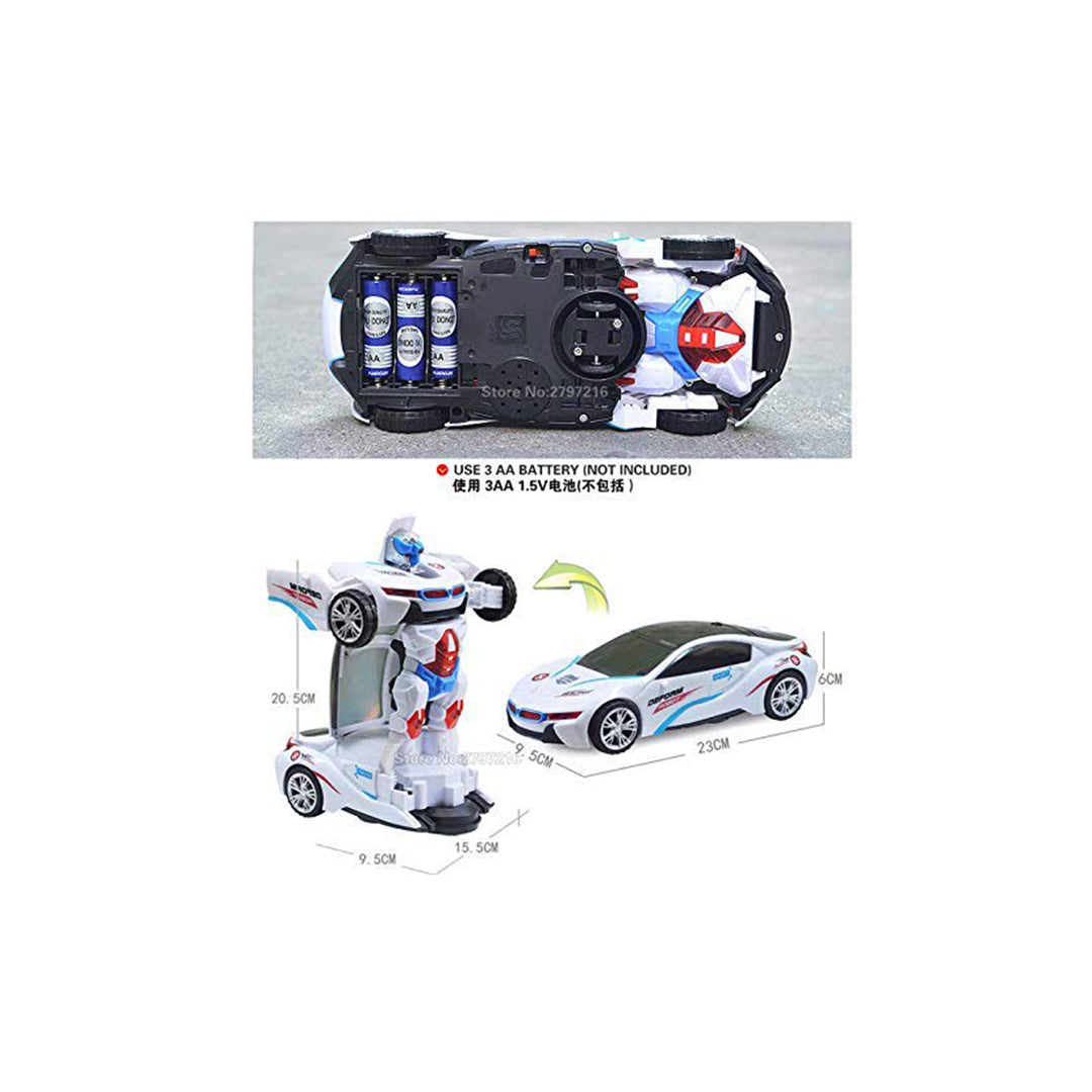 Transforming Robot Car Toy with 3D Lights & Music - Toyspry