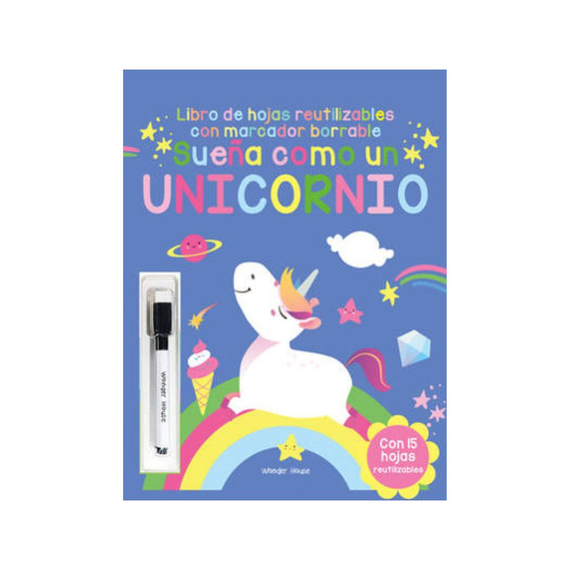 Reusable Wipe-Clean Book Dream like a Unicorn - English