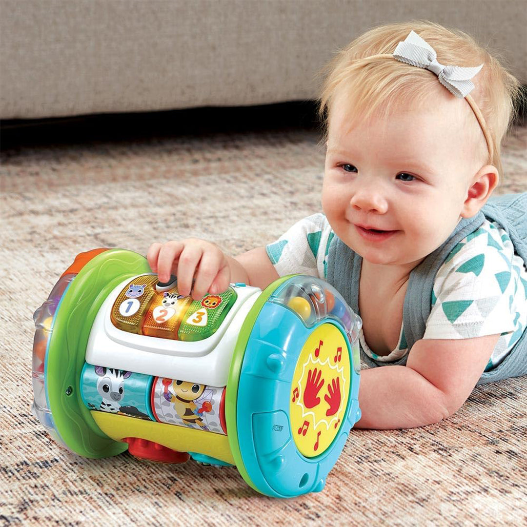 VTech 3-in-1 Magic Roller Tam-Tam - Musical Baby Crawling Drum - Toyspry