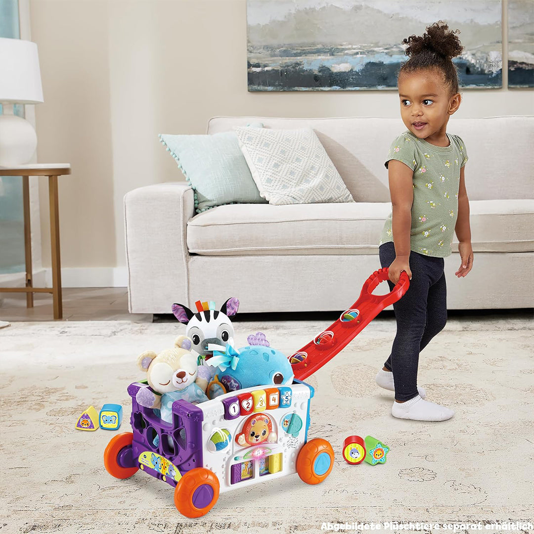 Child Pushing VTech Baby My First Cart as an Early Walking Aid
