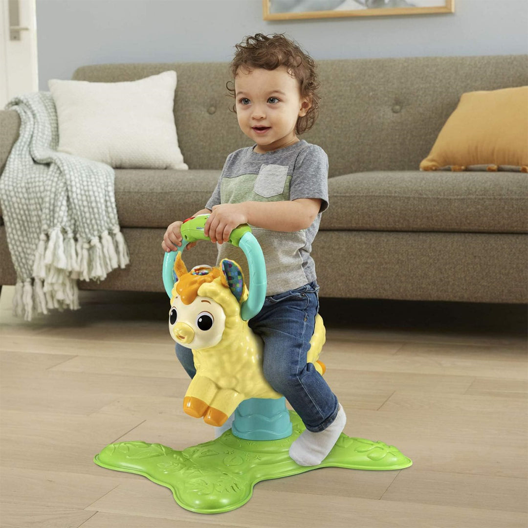 Child Bouncing on VTech Llama Musical Activity Toy