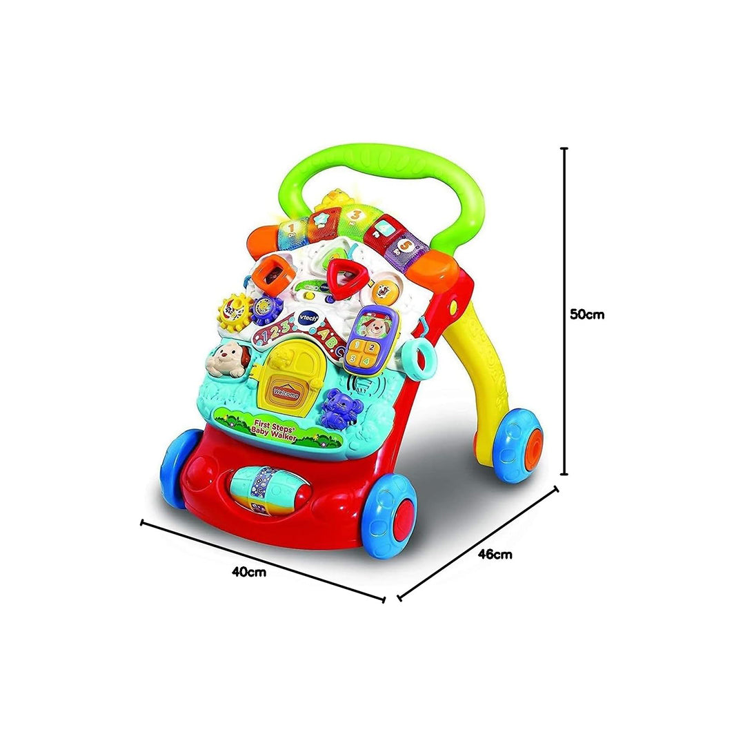 VTech First Steps Walker Showing Animal Buttons and Role-Play Phone