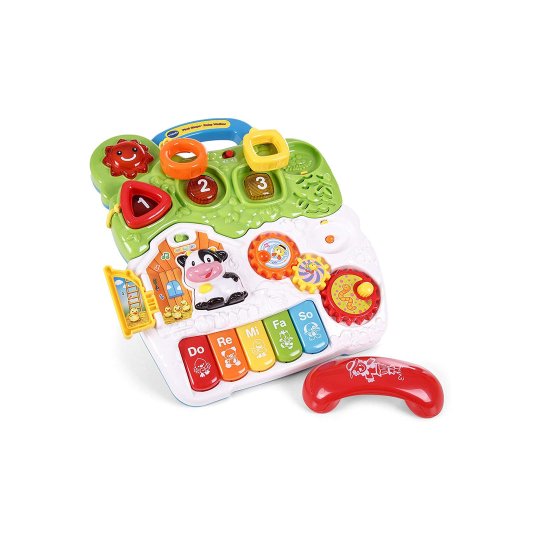 Toddler Using VTech First Steps Walker for Motor Skill Development