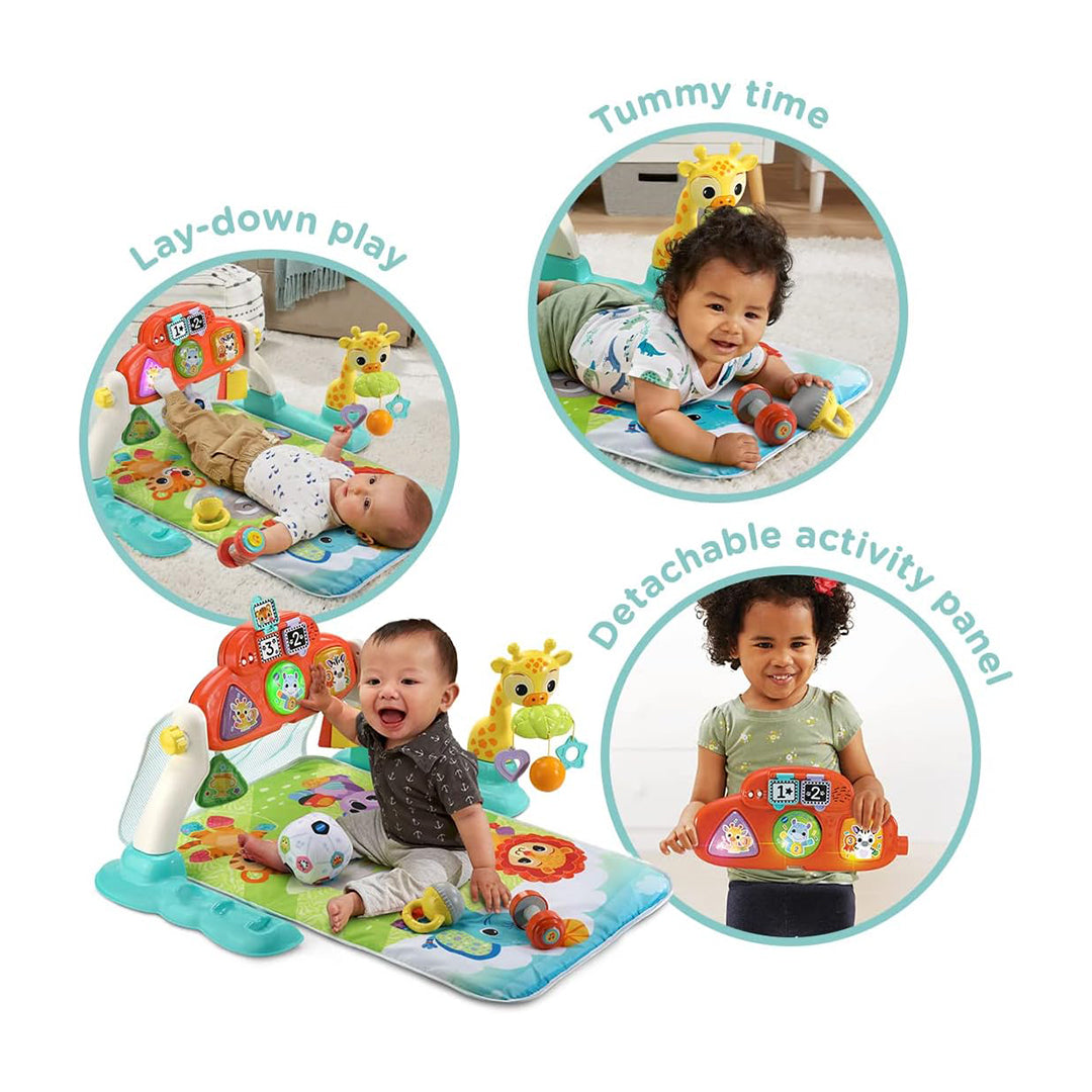 Newborn Playing on VTech Infant Activity Gym with Mobile