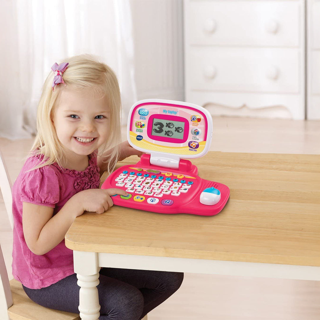 VTech My Laptop (Pink) - Educational Kids Computer Toy - Toyspry