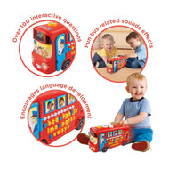 VTech Playtime Bus with Phonics – Interactive Educational Toy for Kids | Learn Letters, Alphabet & Numbers with 100+ Questions