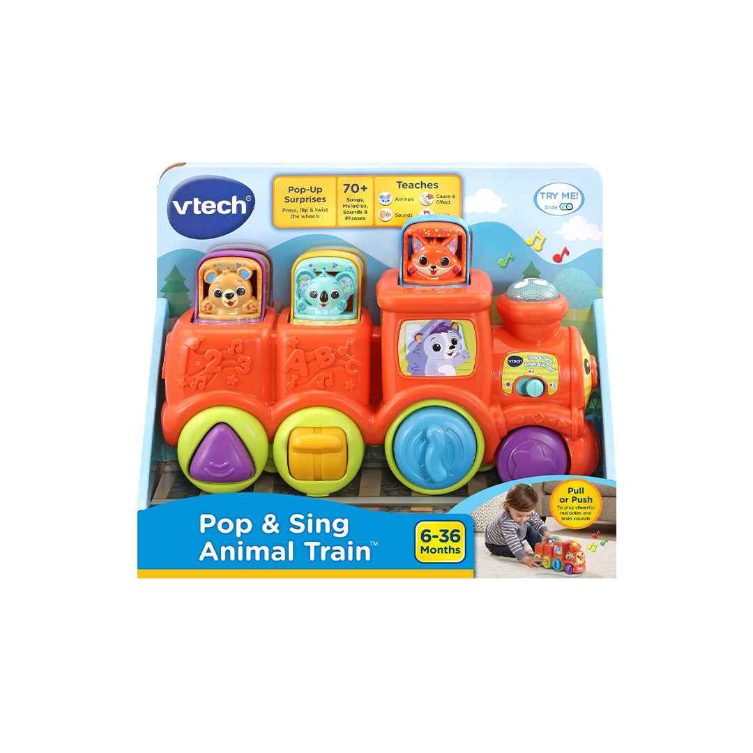 VTech Pop and Sing Animal Train (Red) - Toddler Musical Toy