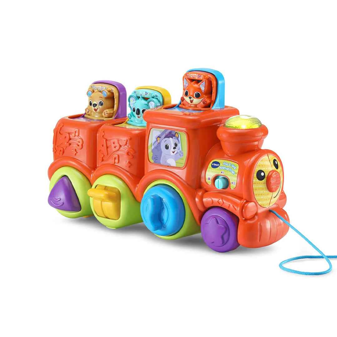 VTech Pop and Sing Animal Train (Red) - Toddler Musical Toy - Toyspry