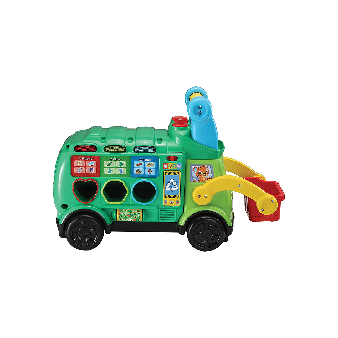 Smart-sorting recycling truck with blocks for screen-free play and active fun.