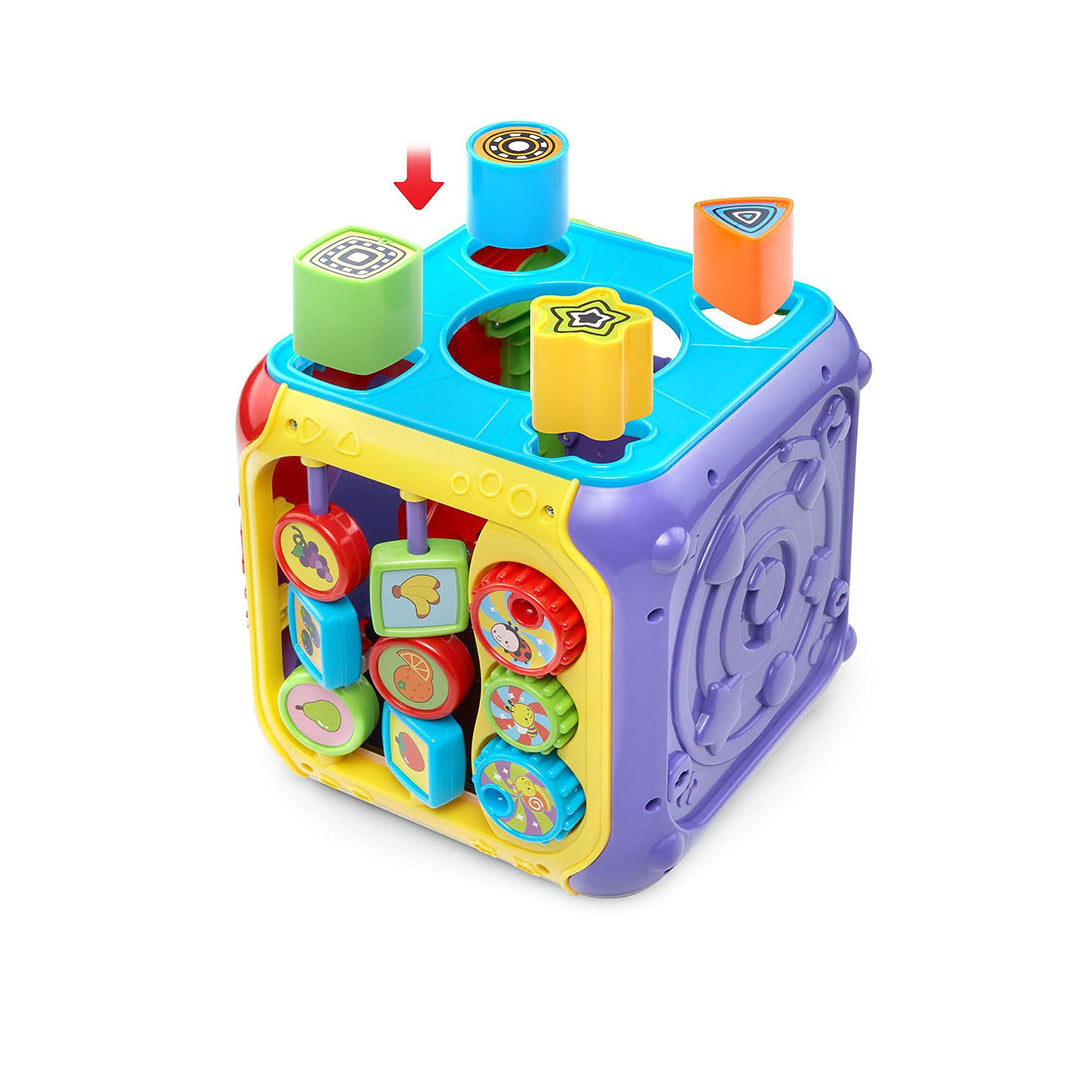 VTech Sort & Discover Activity Cube - Baby Shape Sorter Toy - Toyspry