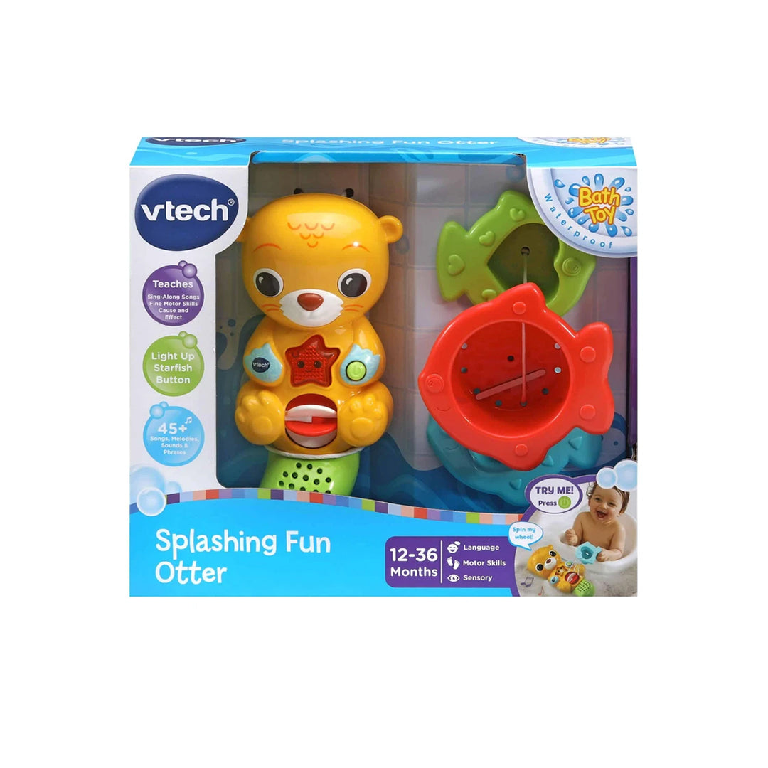 VTech Splashing Fun Otter Bathtub Toy | Interactive Educational Bath Toy with Light-Up Starfish & Fish Pourers | Learn Cause & Effect