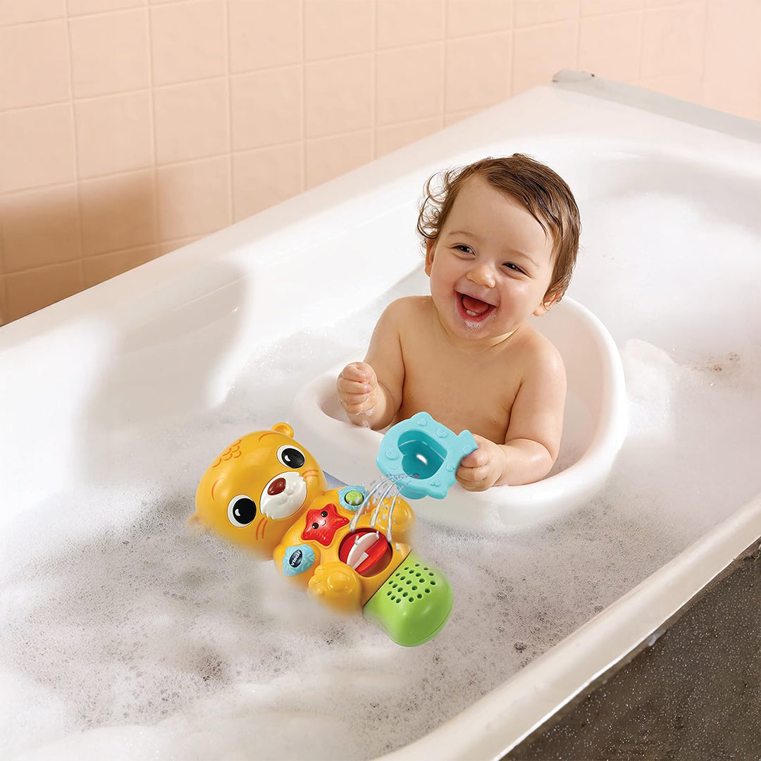 VTech Splashing Fun Otter Bathtub Toy | Interactive Educational Bath Toy with Light-Up Starfish & Fish Pourers | Learn Cause & Effect