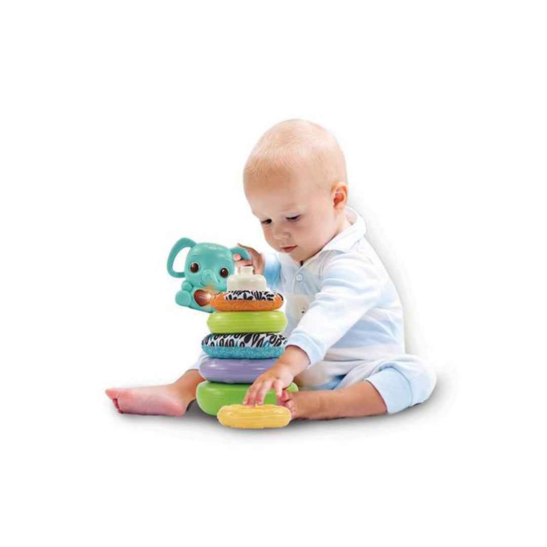 VTech Stack Rattle Link Elephant - Interactive Infant Toy - Toyspry