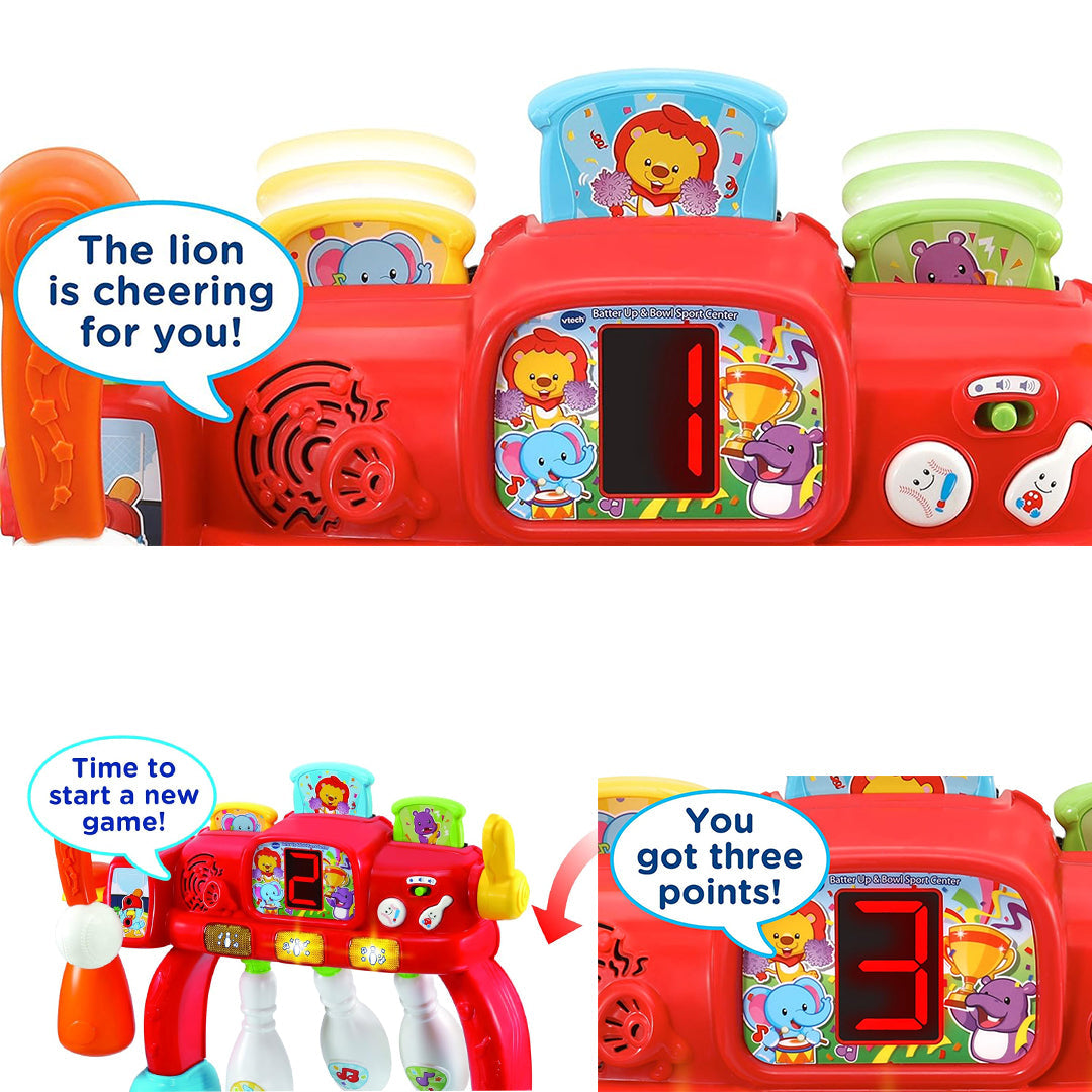 VTech Swing & Strike Sports Center - 2-in-1 Kids Bowling & Tennis - Toyspry