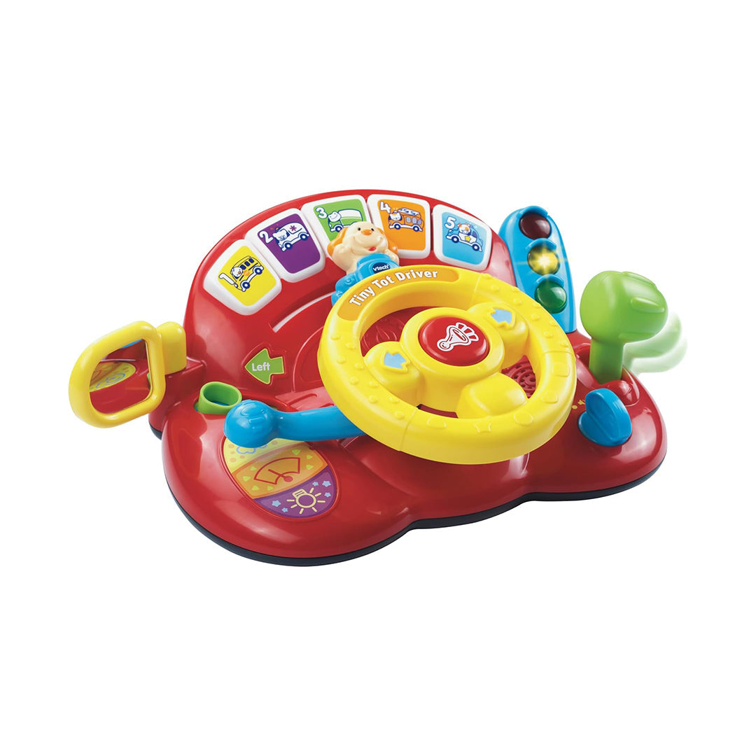 VTech Tiny Tot Driver - Interactive Steering Wheel Baby Toy - Toyspry