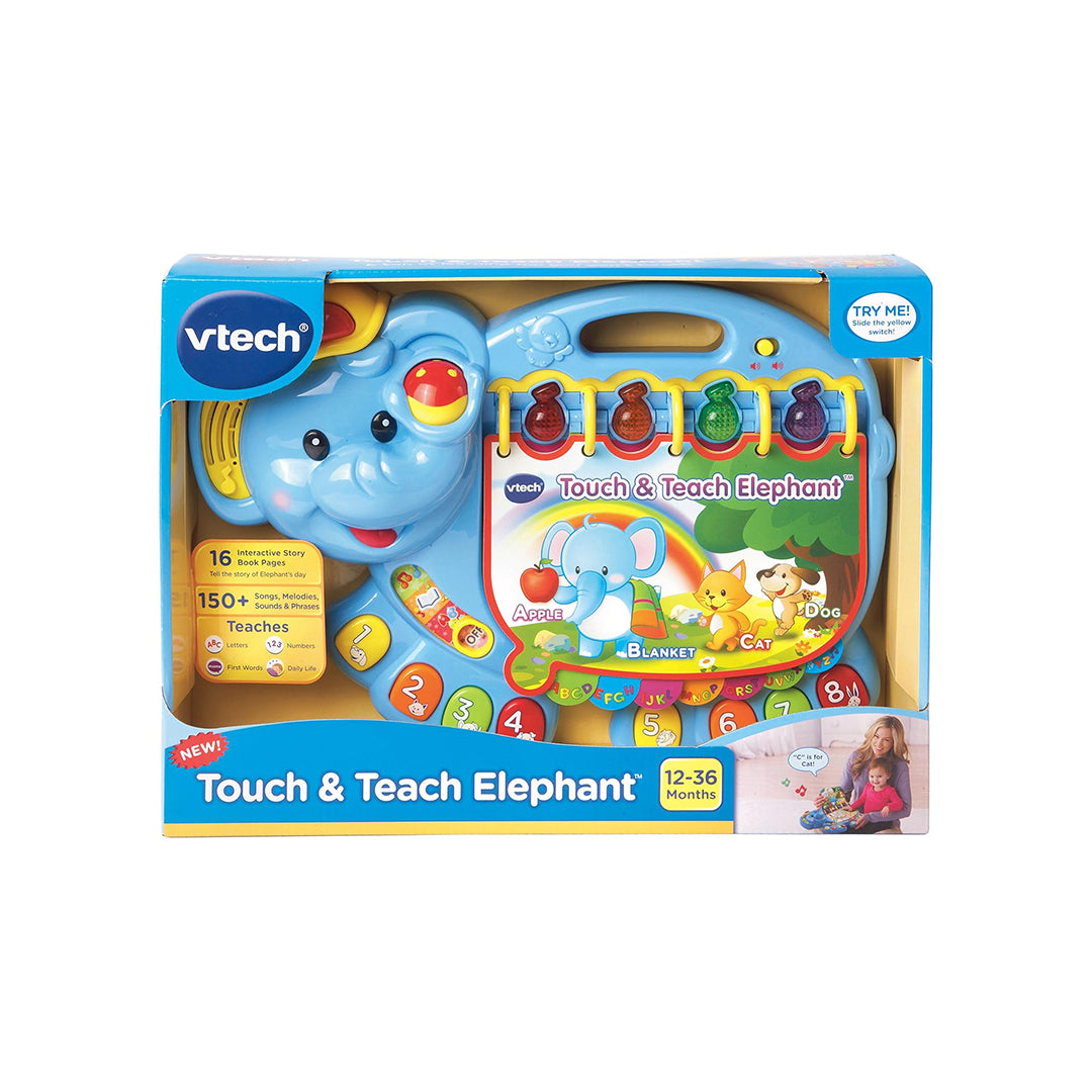 VTech Touch & Teach Elephant | Interactive Storybook for Kids | Learning Animals, Numbers, Letters & Shapes | Early Education