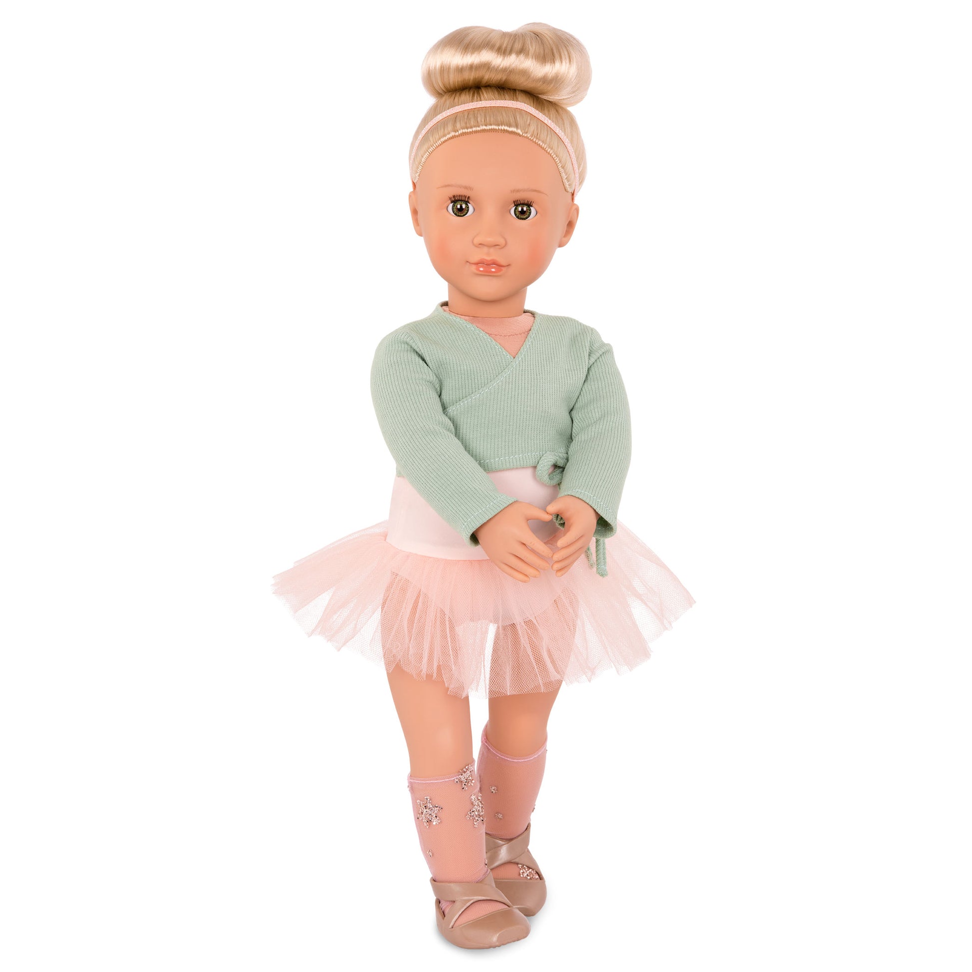 Our Generation Viola Ballet Doll - 18-inch Doll with Green Shrug and Ballet Outfit