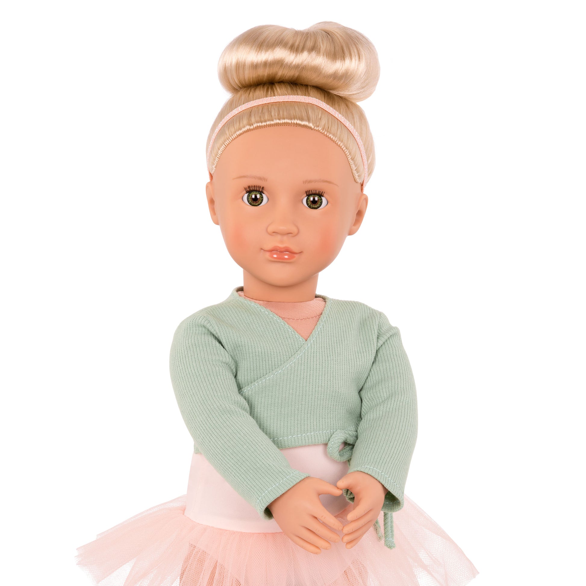 Our Generation Viola Ballet Doll - 18-inch Doll with Green Shrug and Ballet Outfit