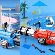 Electric Gatling Water Gun for Kids - High Capacity Automatic Water Blaster with 1000ml Tank